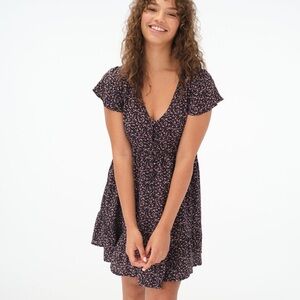 Aeropostale Floral V-Neck Babydoll Dress size‎ medium